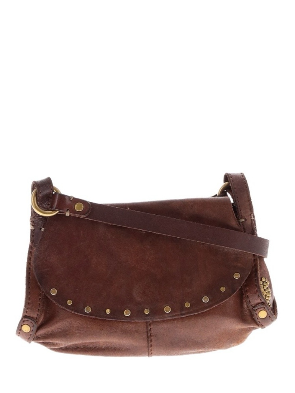 Lucky Brand Brown Leather Studded Crossbody